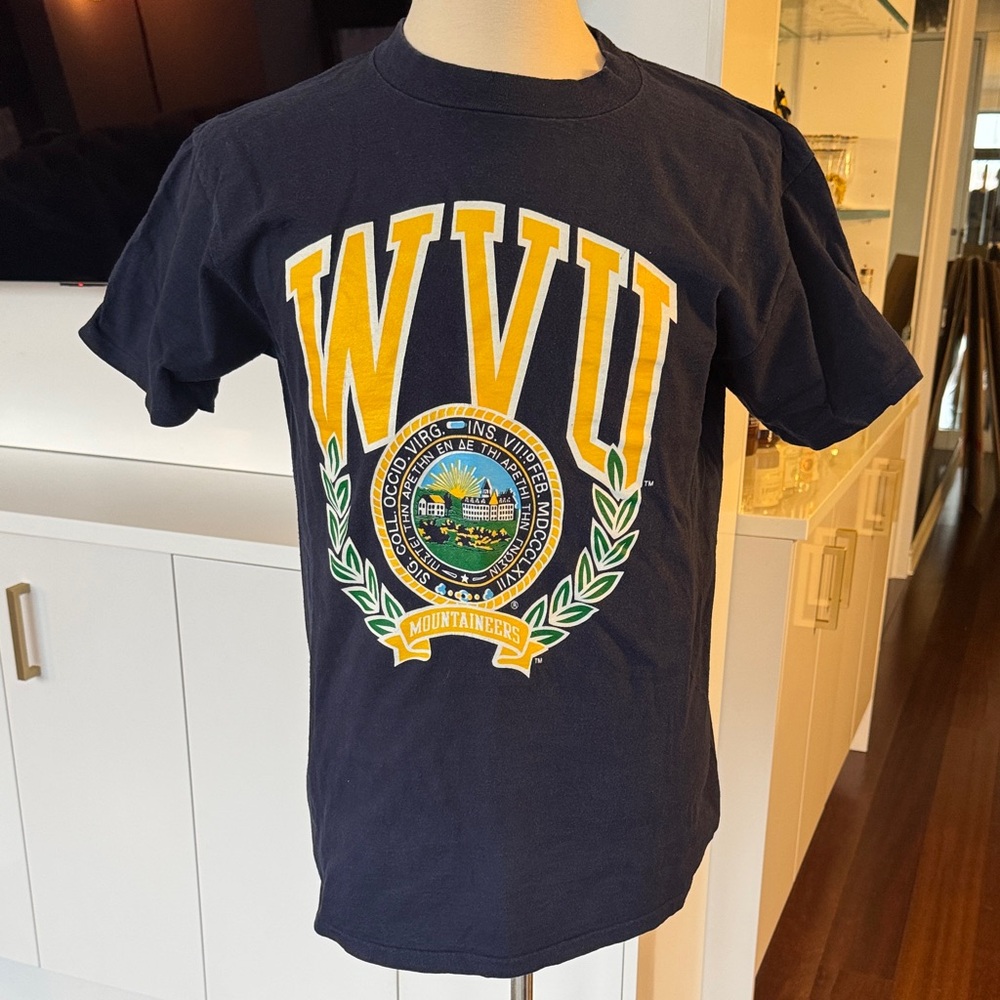 Vintage WVU Navy Blue Graphic T-Shirt
